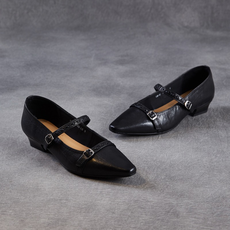Shoes For Women Flats - Коричнево-черные женские туфли Мэри Джейн ручной