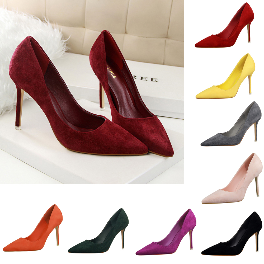 Court Heel Pointed - Элегантная обувь в классическом стиле; Замшевые