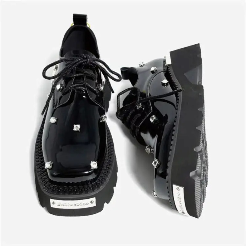 Women Shoes Sandals - Женские лоферы на платформе с кристаллами,