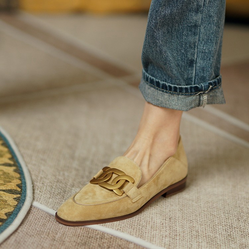 Women'S Shoes Round Toe - Замшевые Кожаные женские лоферы весна/осень женская