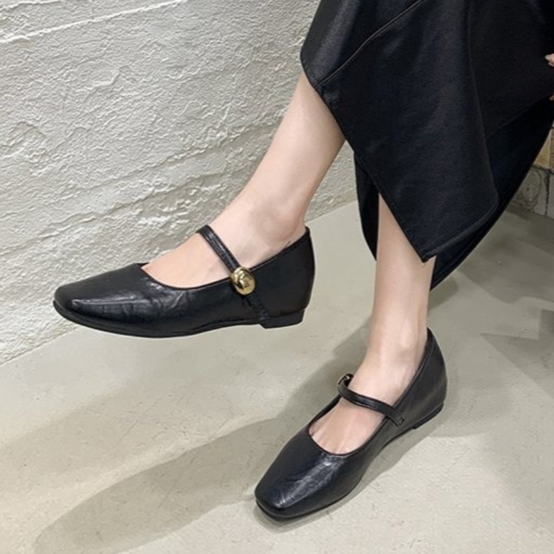 Shoes For Women Flats - Ультрамягкие кожаные черные женские туфли-балетки 20266