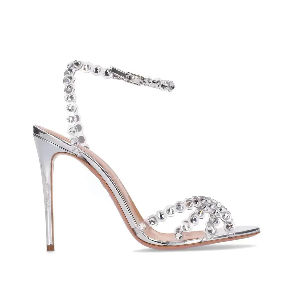 Jelly Sandal Women - Элегантные серебристые босоножки на танкетке с