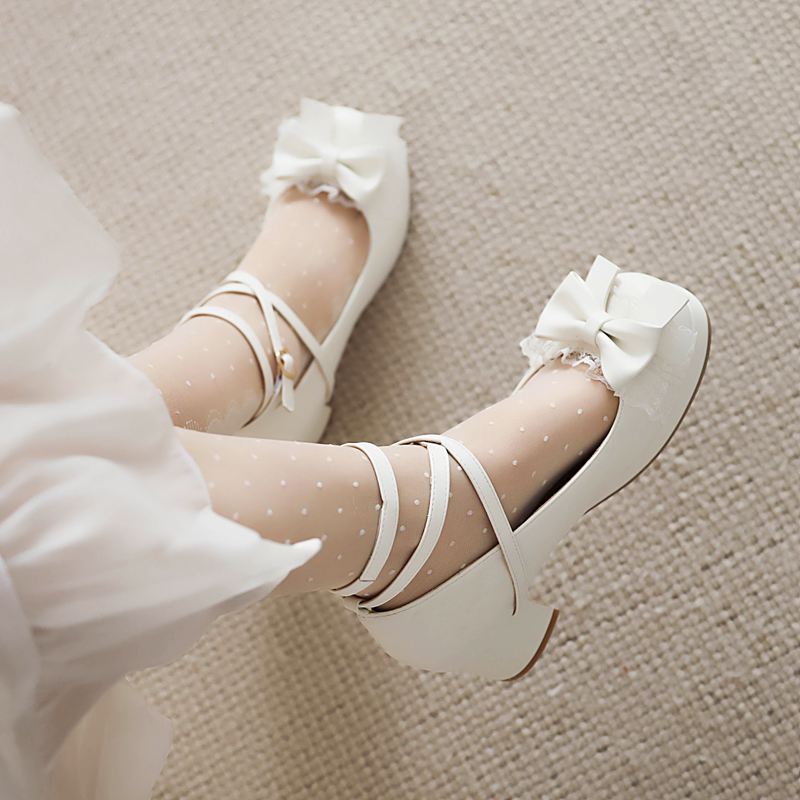 Women'S Shoes Round Toe - SIMLOVEYO Туфли-лодочки в стиле Лолиты для