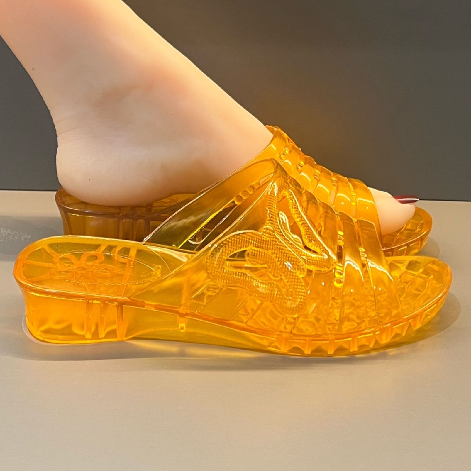 Jelly Sandal Women - Женские летние сандалии-мюли WFashion на танкетке