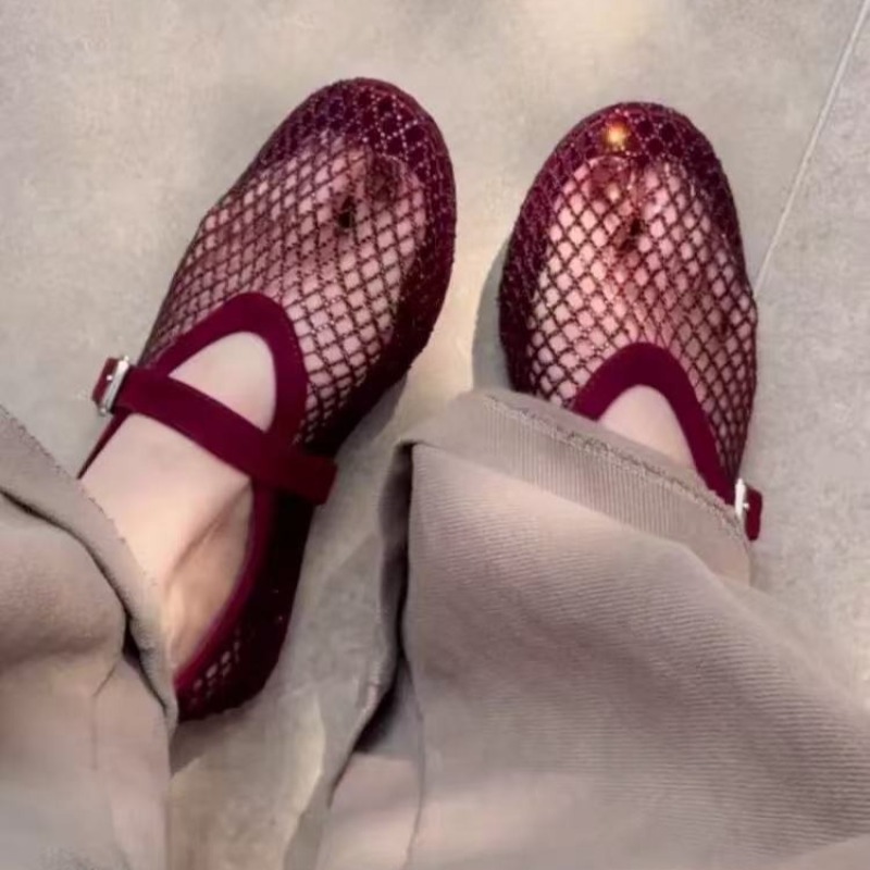 Women Shoes Sandals - Женские туфли-мэри-джейн с полым верхом из