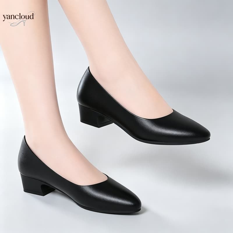 Court Heel Pointed - Универсальные элегантные женские туфли из мягкой