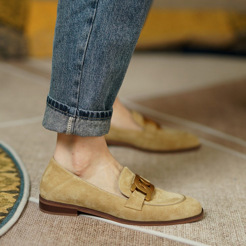 Замшевые Кожаные женские лофер – обзор и цена Women'S Shoes Round Toe